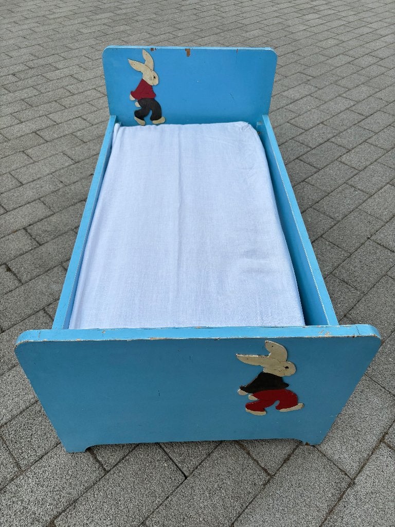 Houten poppenbed vintage, Ophalen, Gebruikt, Meubelstuk of Keukentje