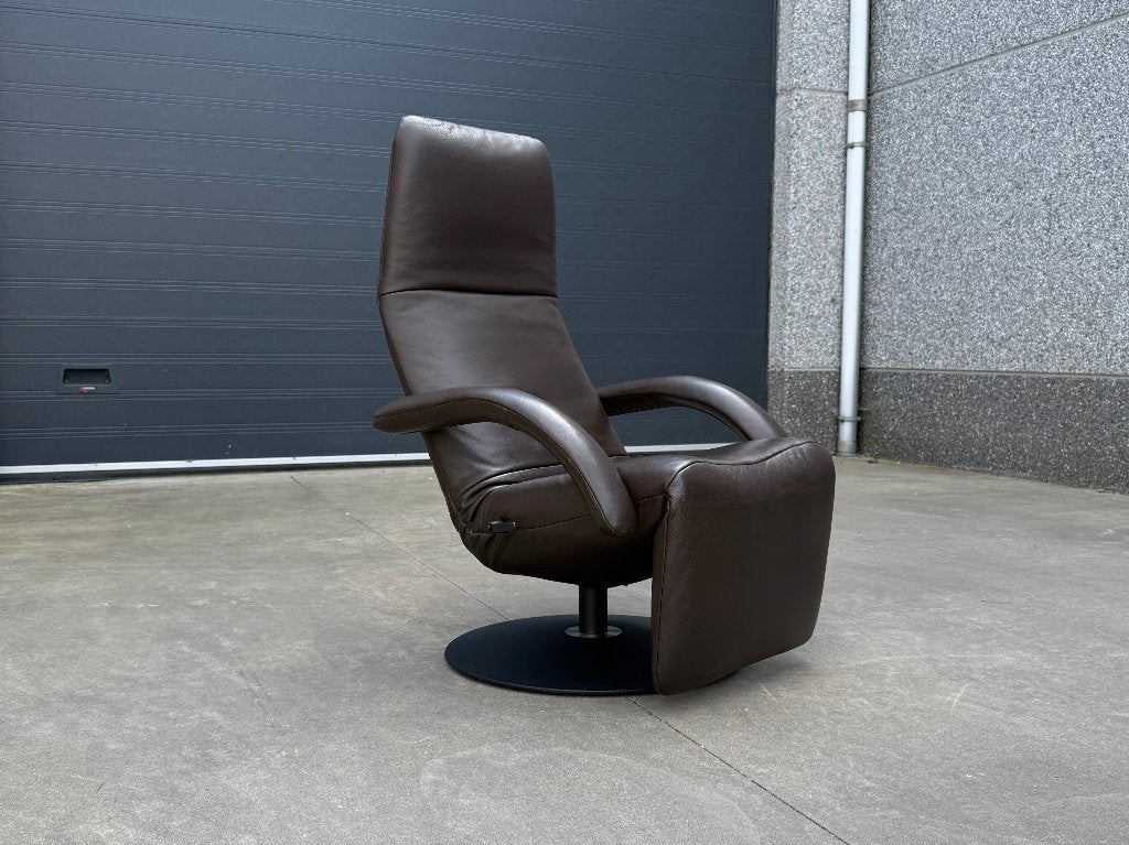 JORI Yoga relaxzetel – donkerbruin leder, medium, Huis en Inrichting, Fauteuils, Kunststof, 75 tot 100 cm, Ophalen of Verzenden
