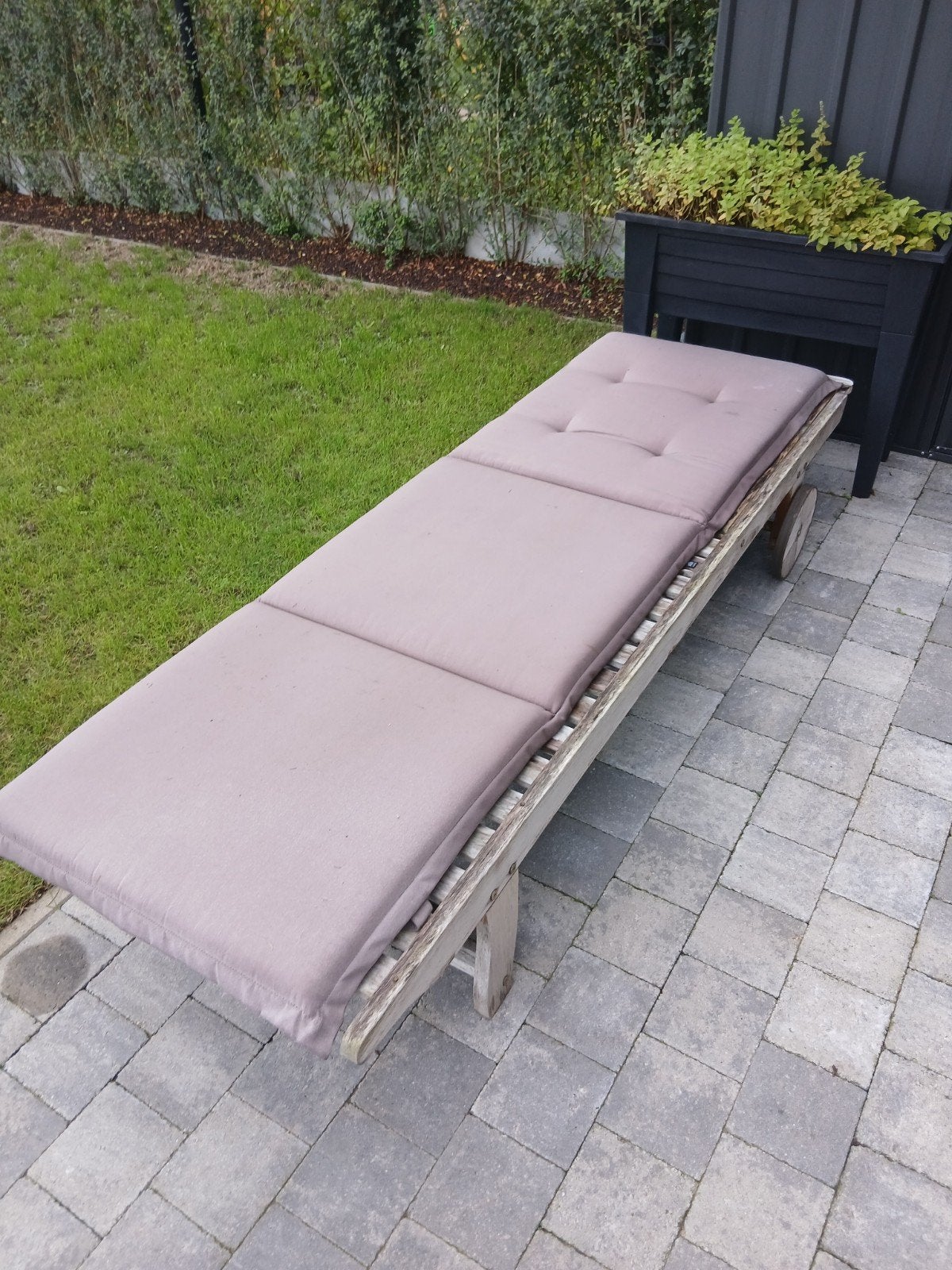 ligbed, Tuin en Terras, Ophalen, Gebruikt, Hout, Verrijdbaar
