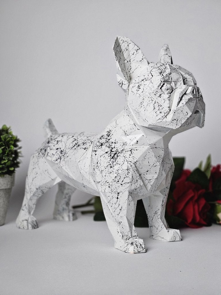 Geometrische Franse Bulldog Sculptuur XL – Moderne Kunst, Antiek en Kunst, Glas, Ophalen of Verzenden, Handgemaakt, 20 - 50 cm