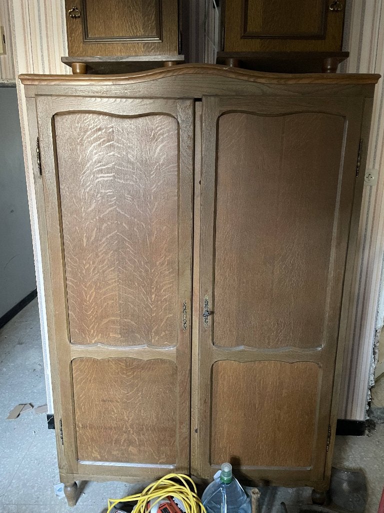 Massief houten kleerkast, Utilisé, Avec porte(s), 50 à 75 cm, 100 à 150 cm