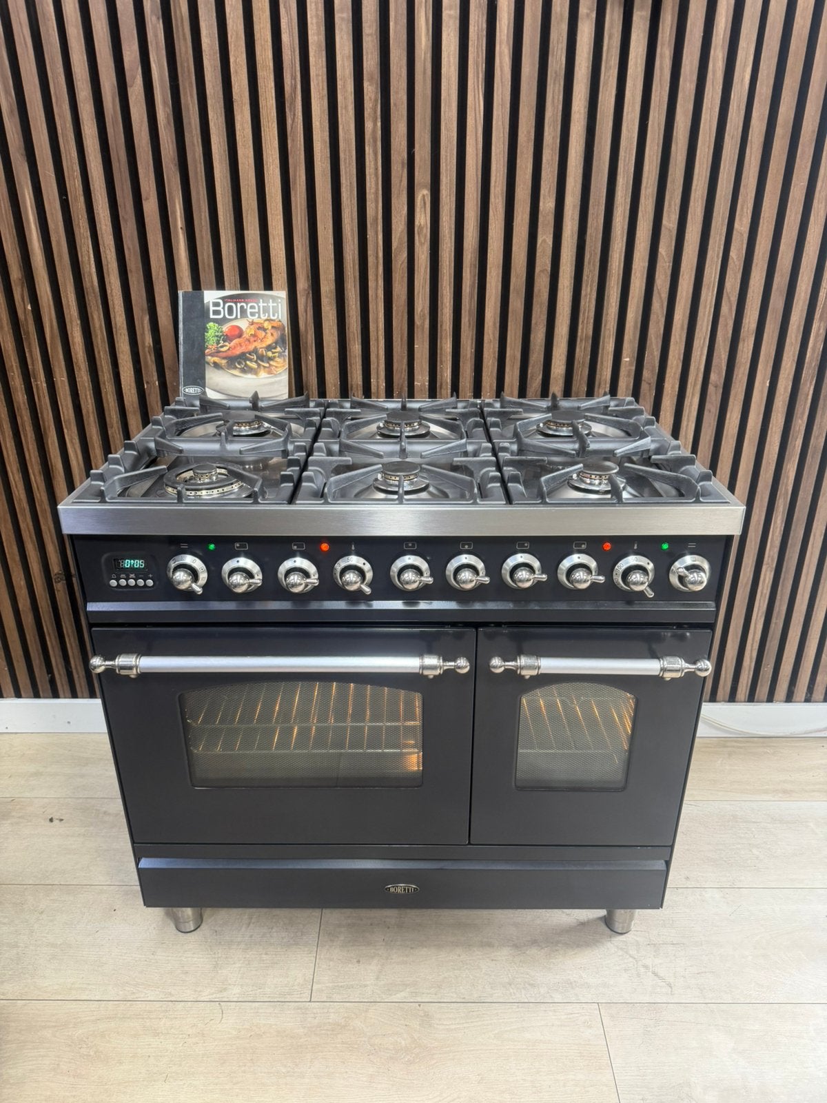 Luxe Antraciet Rvs Boretti Fornuis 90 cm (Gratis bezorgen), Electroménager, Cuisinières, Gaz, Classe énergétique A ou plus économe