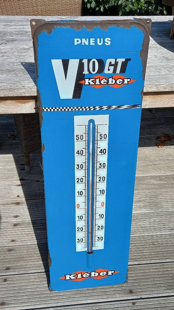 Emaille thermometer KLEBER, Ophalen of Verzenden, Gebruikt, Reclamebord