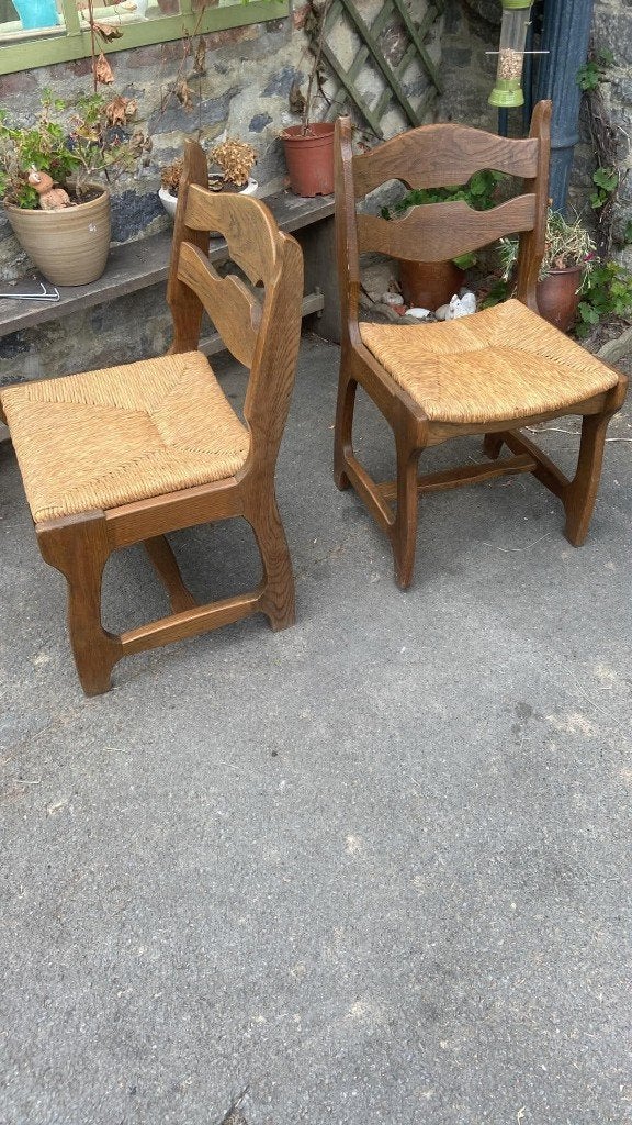Suite de 6 Chaises années 60-70 style Guillerme et Chambron, Maison & Meubles, Chaises, Enlèvement ou Envoi