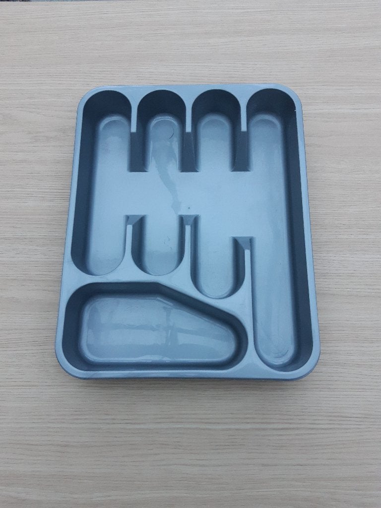 Een grijs bestekbakje voor in keukenlade, Huis en Inrichting, Ophalen of Verzenden, Gebruikt