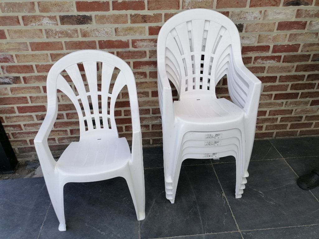 Tuinstoel pvc, Enlèvement, Utilisé, Empilable