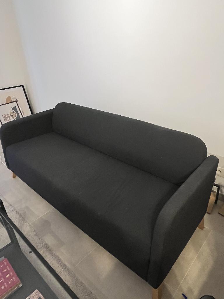 Zetel 3-zit in stoffen blauw in perfecte staat, Huis en Inrichting, Zetels | Zetels, Ophalen, Minder dan 75 cm, 150 tot 200 cm