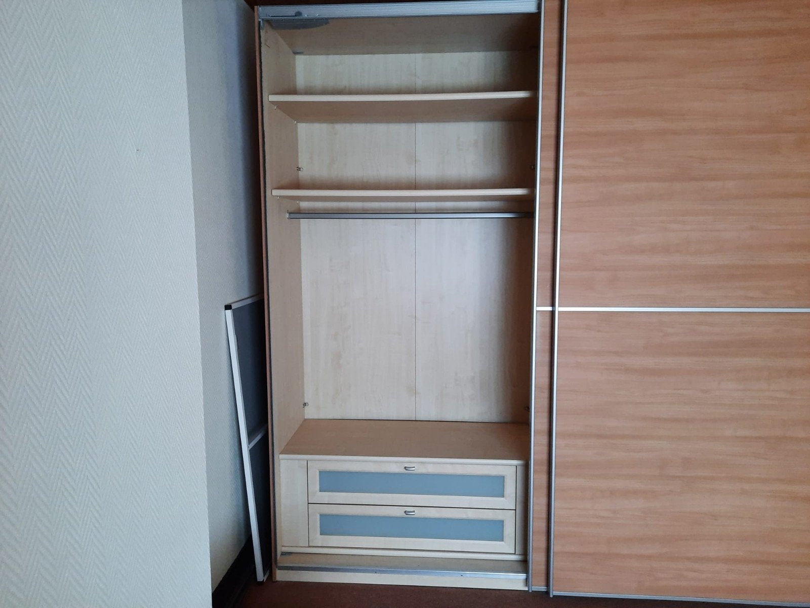 kleerkast met schuifdeuren, Ophalen, Gebruikt, 200 cm of meer, Met lade(s)