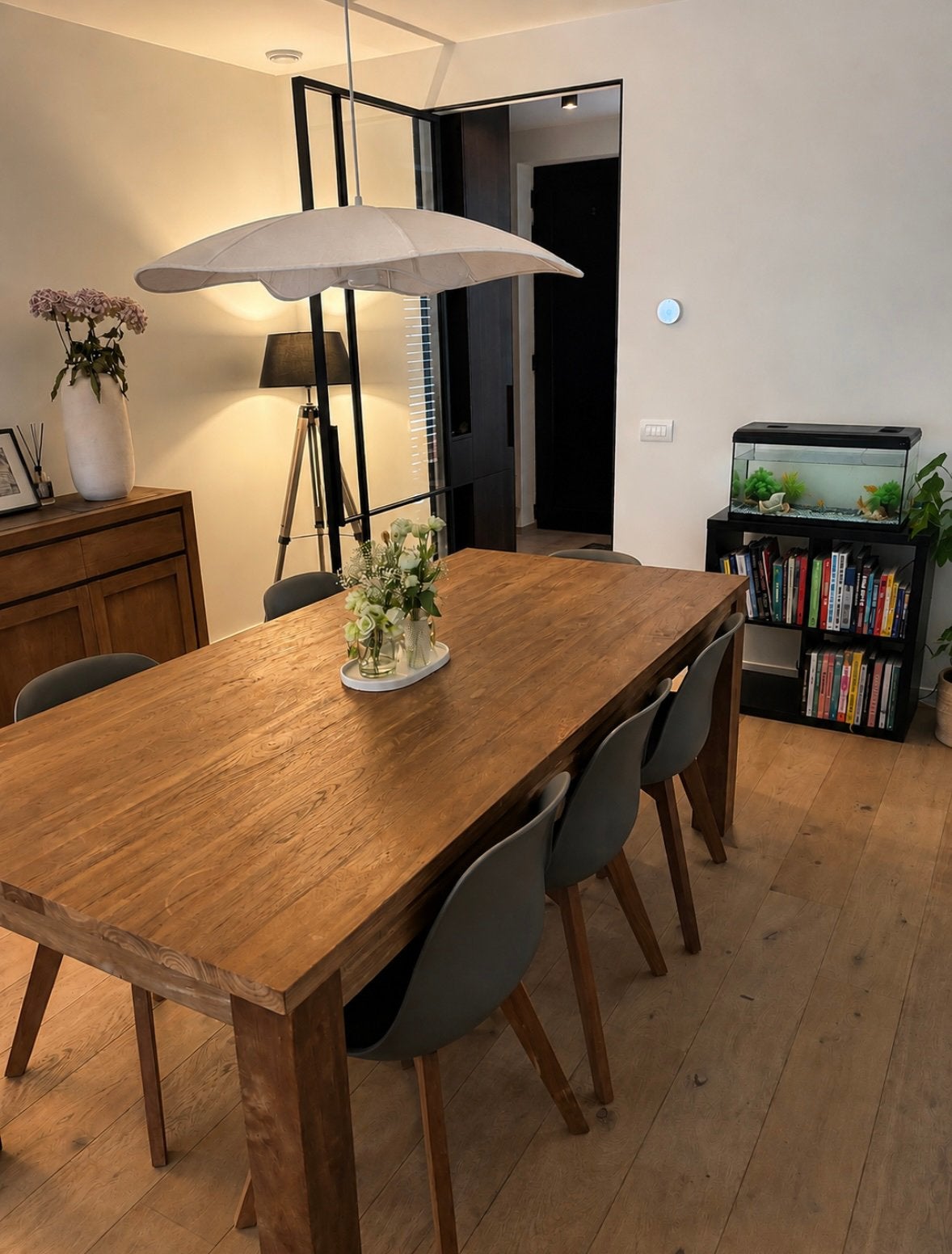 Eettafel met 8 stoelen (teak), Ophalen, Gebruikt, 100 tot 150 cm, Teakhout