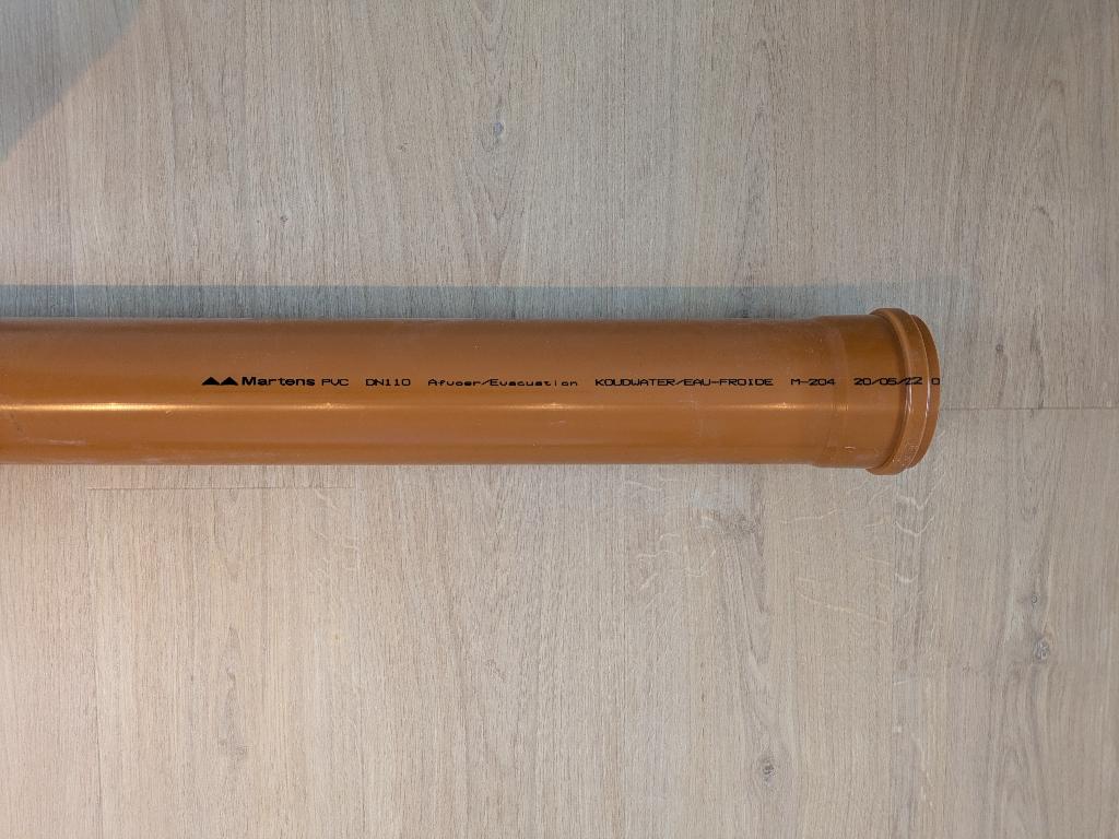 Mofbuis PVC roodbruin 110mm, 1m, Doe-het-zelf en Bouw, Ophalen, Nieuw, PVC