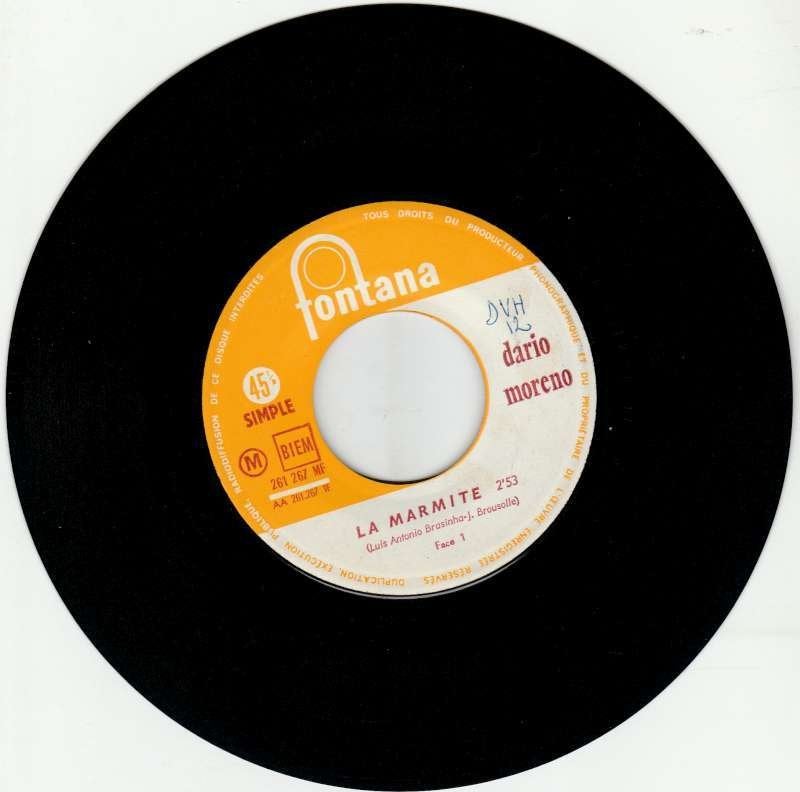 single Dario Moreno - La Marmite, Enlèvement ou Envoi, 7 inch, Comme neuf, Pop