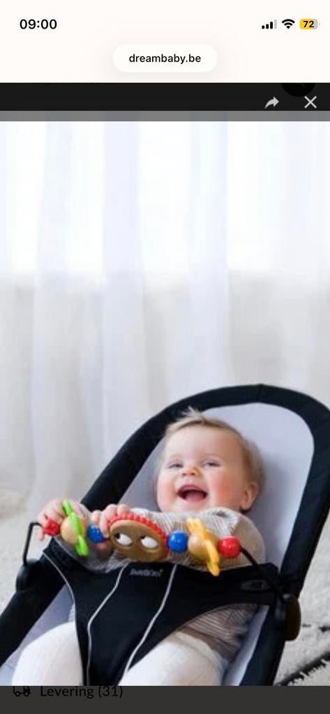 Wipper baby bjorn met speelboog, alsook badstoffen hoes, Kinderen en Baby's, Ophalen, Zo goed als nieuw
