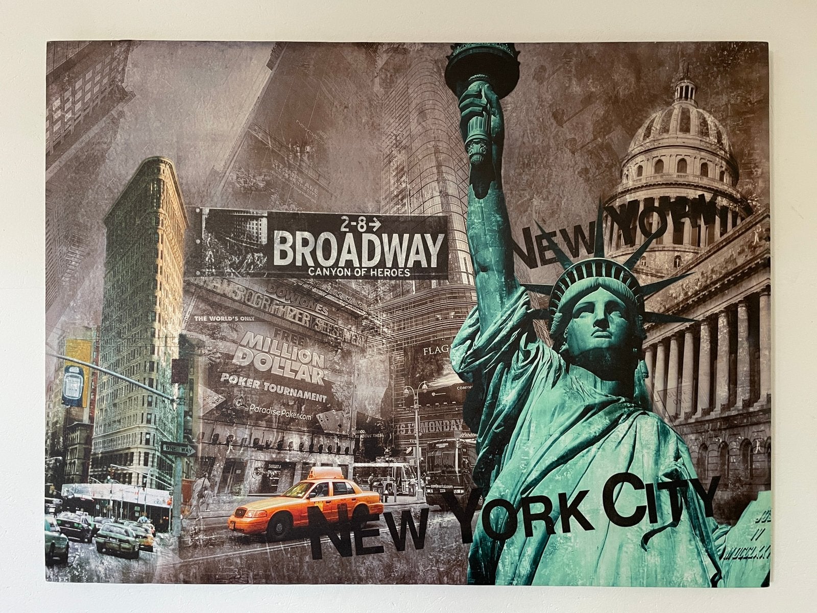 Wanddecoratie New York op canvas, Ophalen