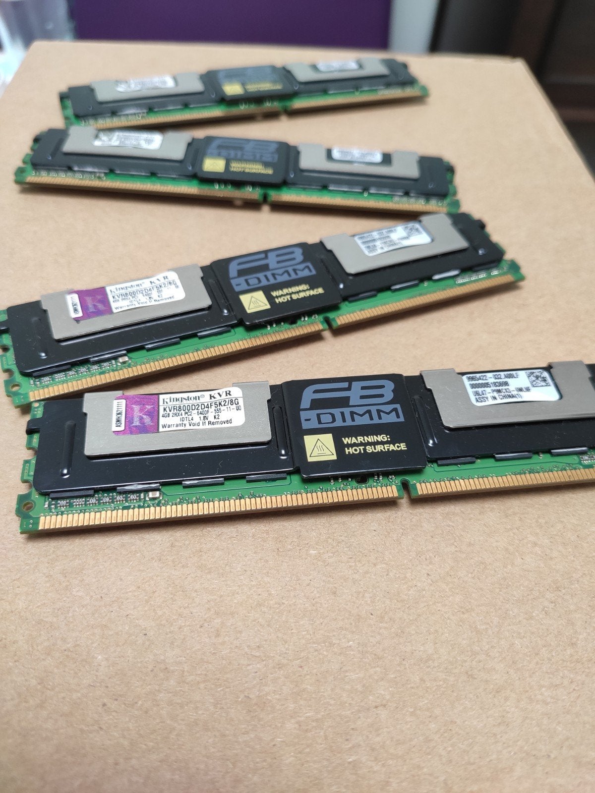 2x FB-DIMM KVR800D2D4F5K2/8G Kingston 8GB Kit (dus 4 X 4GB), Computers en Software, RAM geheugen, Ophalen, Server, 8 GB, Zo goed als nieuw