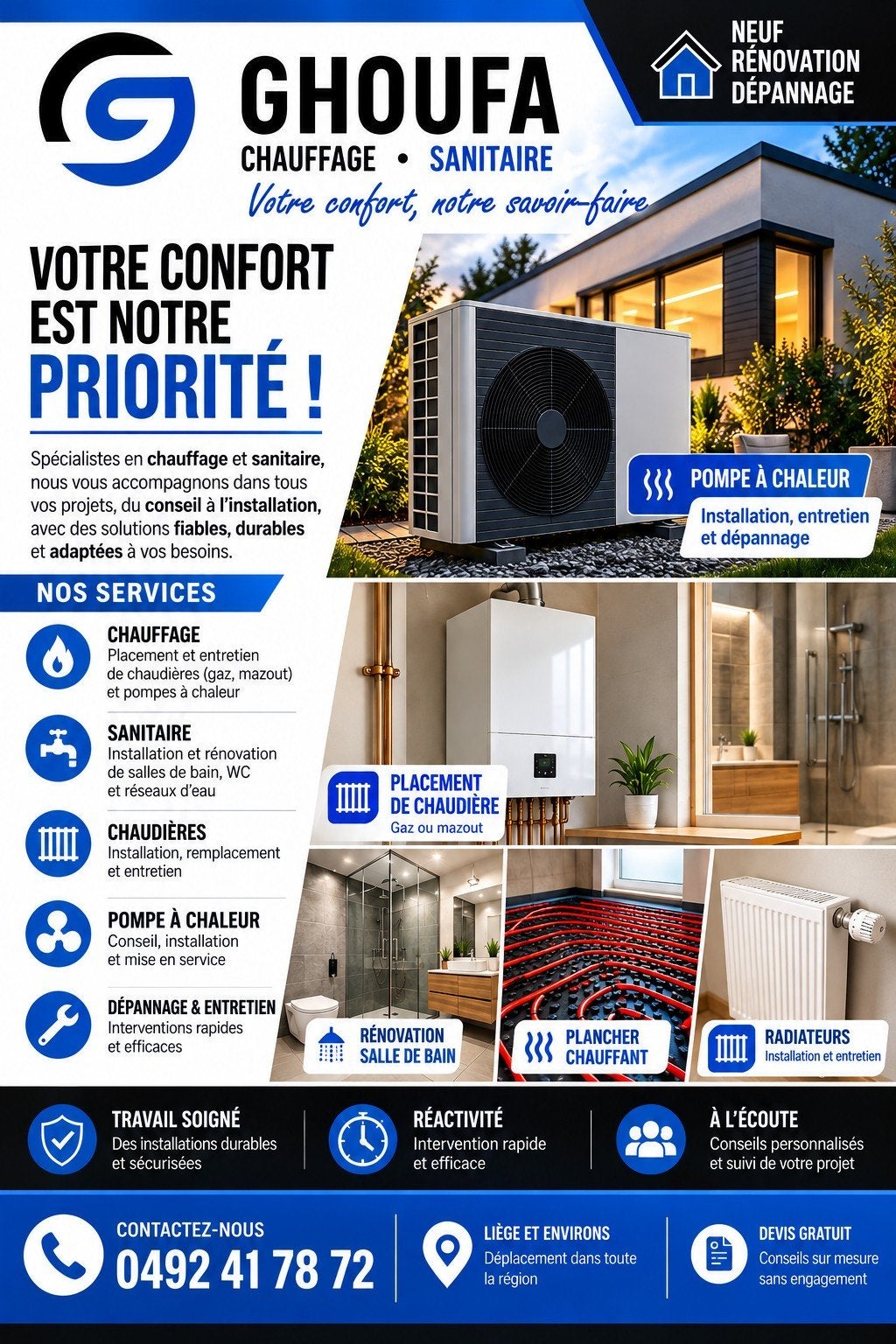 Plombier Chauffagiste – Dépannage & Installation, Enlèvement
