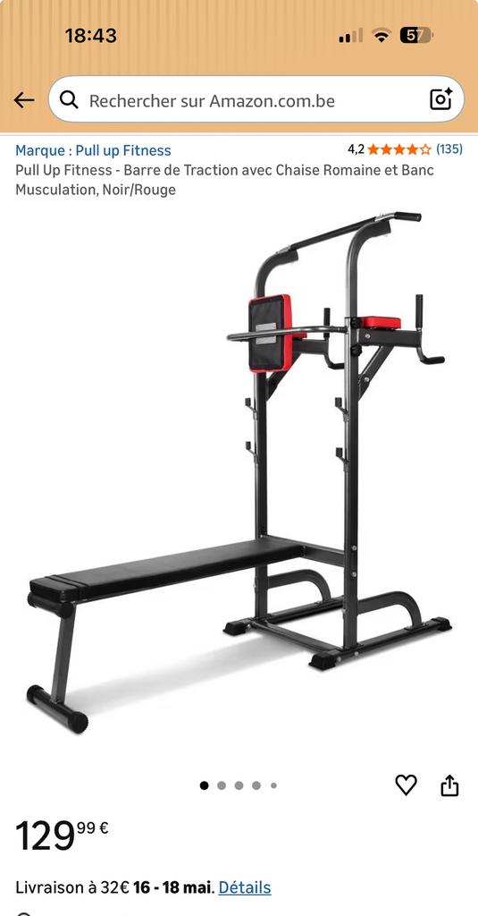 Chaise romaine avec banc de musculation, Enlèvement, Utilisé