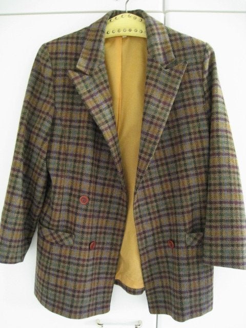 Damesvest, geruit, maat 40, 100% scheerwol, perfekte staat, Kleding | Dames, Truien en Vesten, Ophalen, Maat 38/40 (M), Bruin