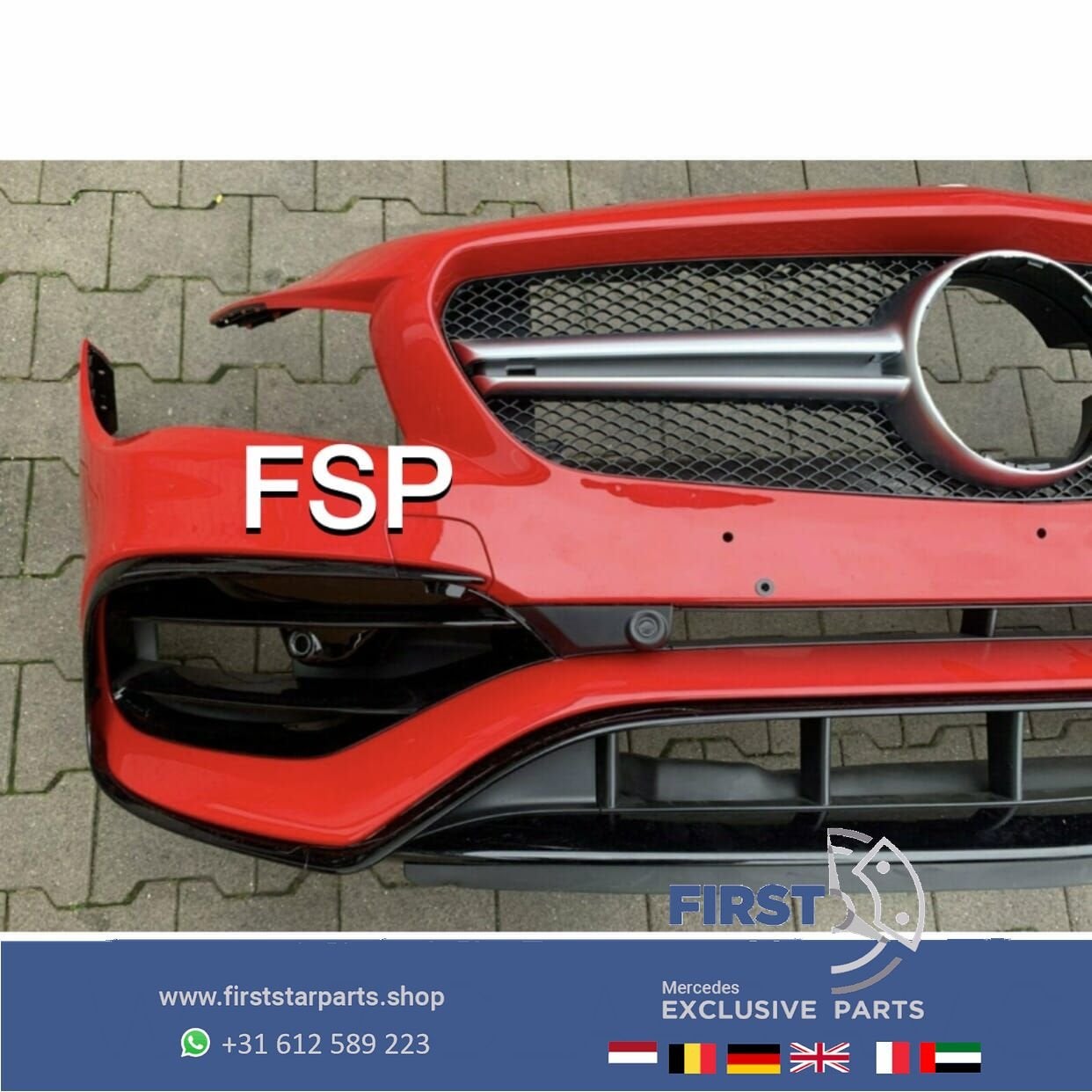W117 CLA 45 AMG VOORBUMPER COMPLEET CLA45 ROOD origineel Mer, Gebruikt, -, Voor, Ophalen of Verzenden