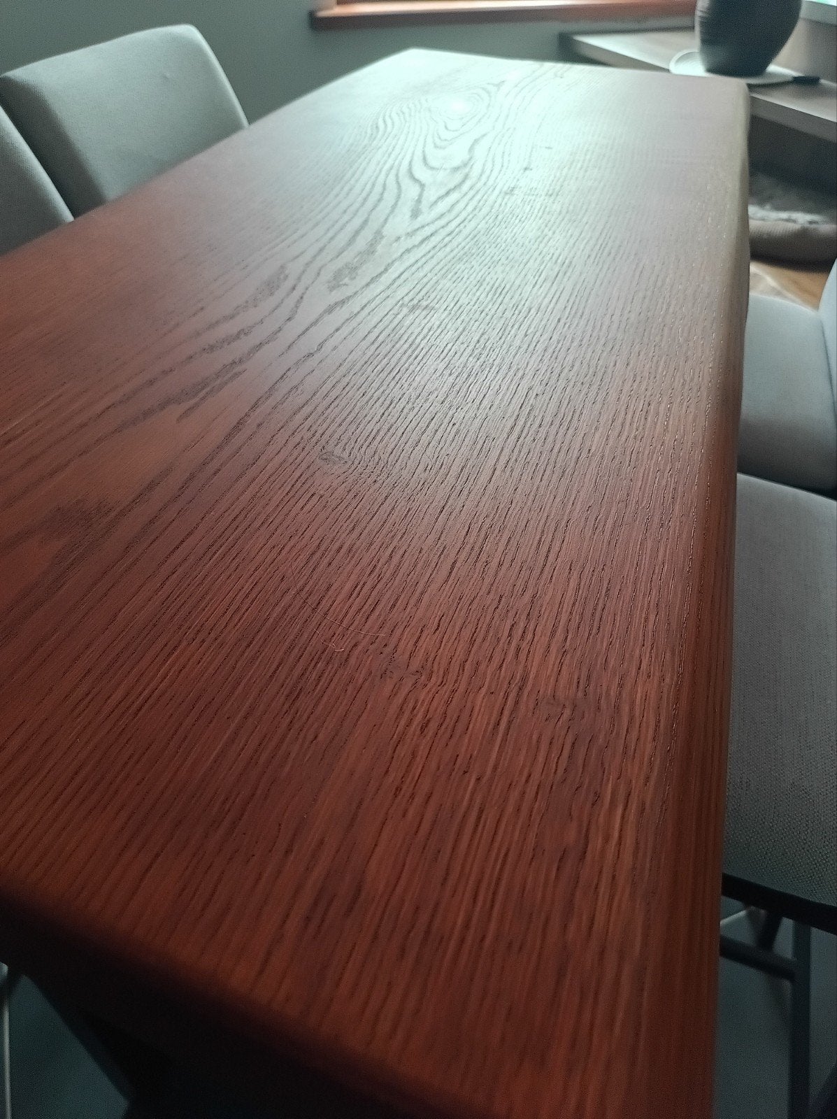 massief eiken bartafel+ 4 barkrukken- complete set, Ophalen, 100 tot 150 cm, Eikenhout, Nieuw