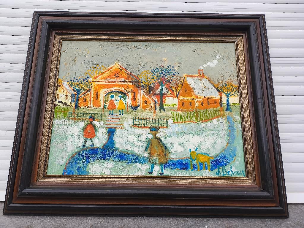 Huile sur toile signe Jacques delvaux, Enlèvement