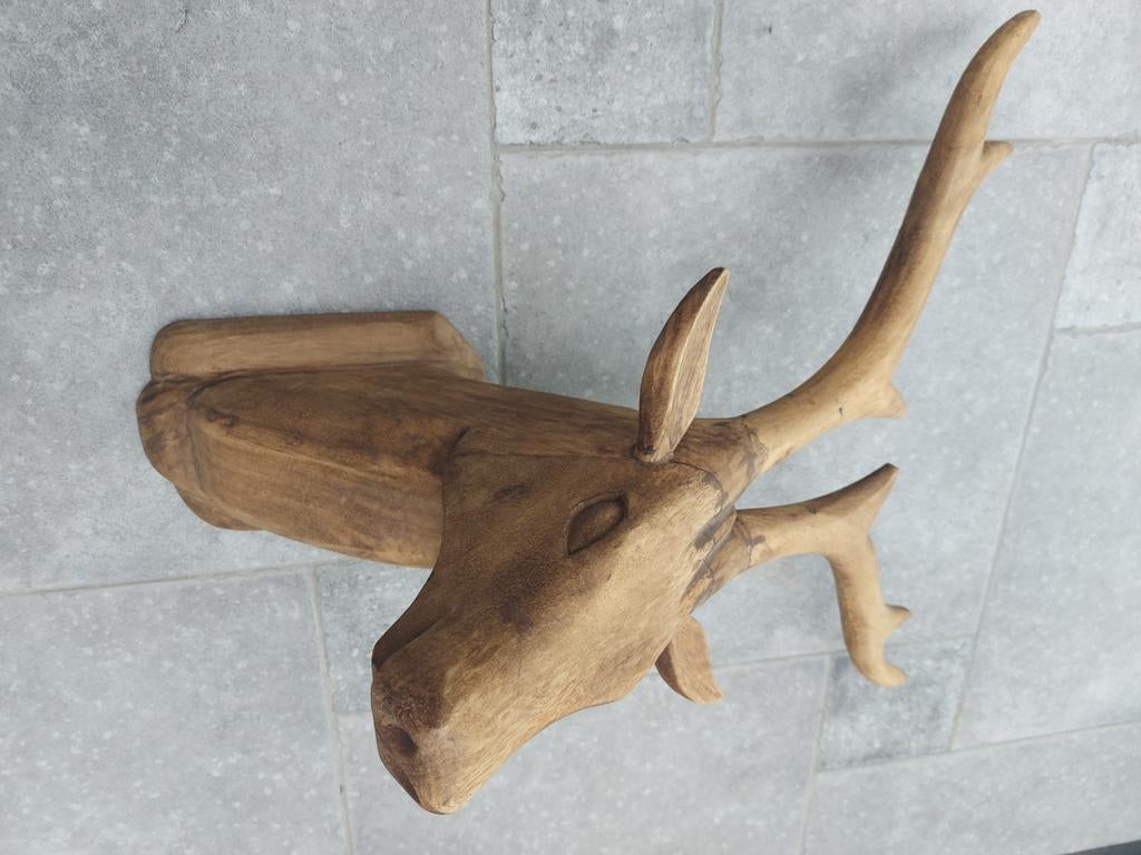 A vendre tête de cerf en bois Maison du Monde, Enlèvement