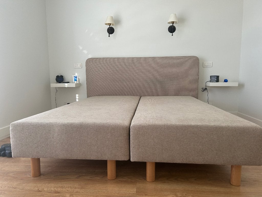 Boxspring, Beige, Landelijk, Enlèvement, Utilisé