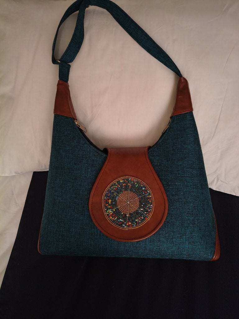 sac tissu et cuir, fait main, Enlèvement ou Envoi, Neuf, Brun, Sac à bandoulière