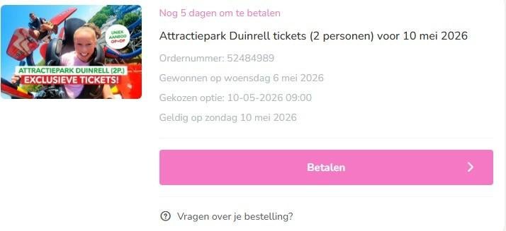 2x Tickets voor Duinrell, Tickets & Billets, Loisirs | Parcs d'attractions, Deux personnes, Ticket ou Carte d'accès