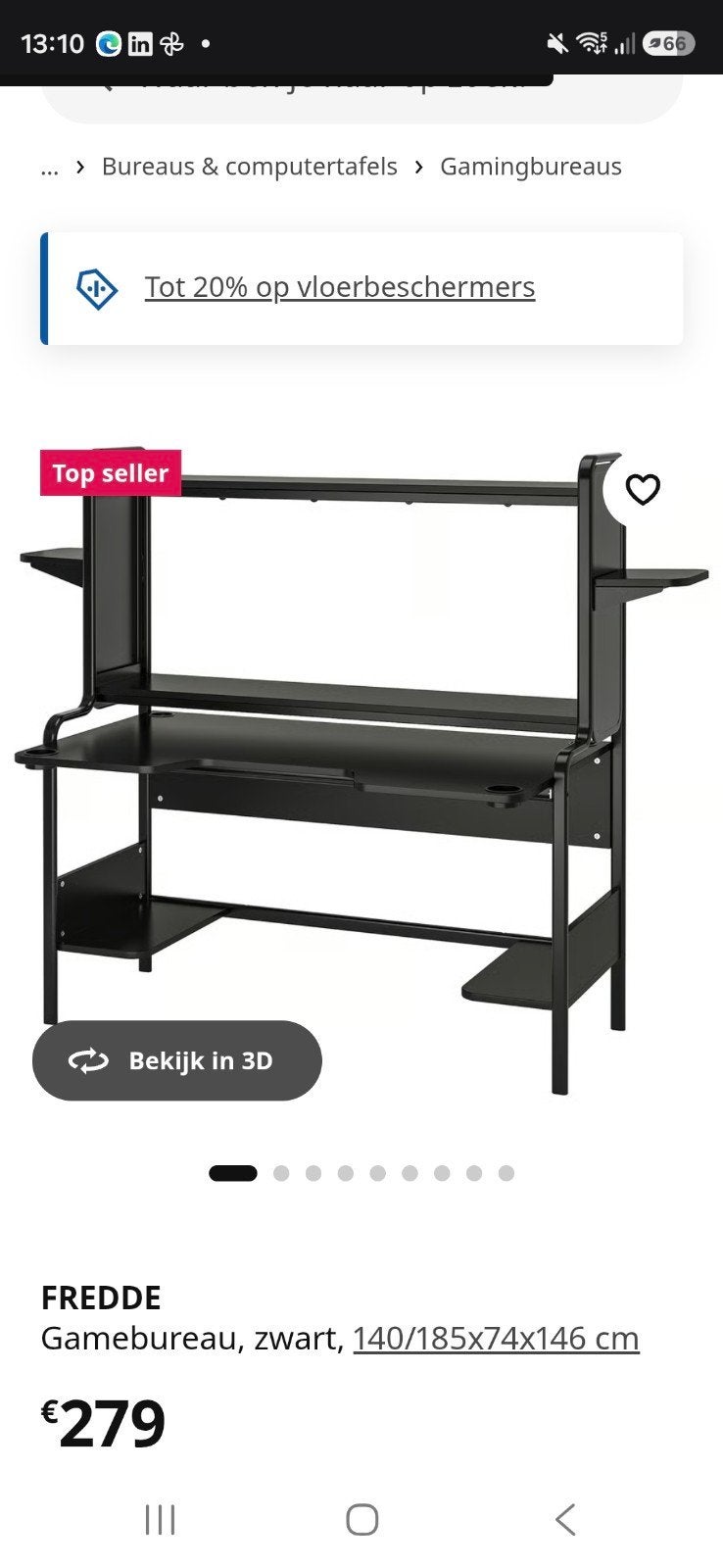 bureau zwart gaming set up, Enlèvement, IKEA, Noir