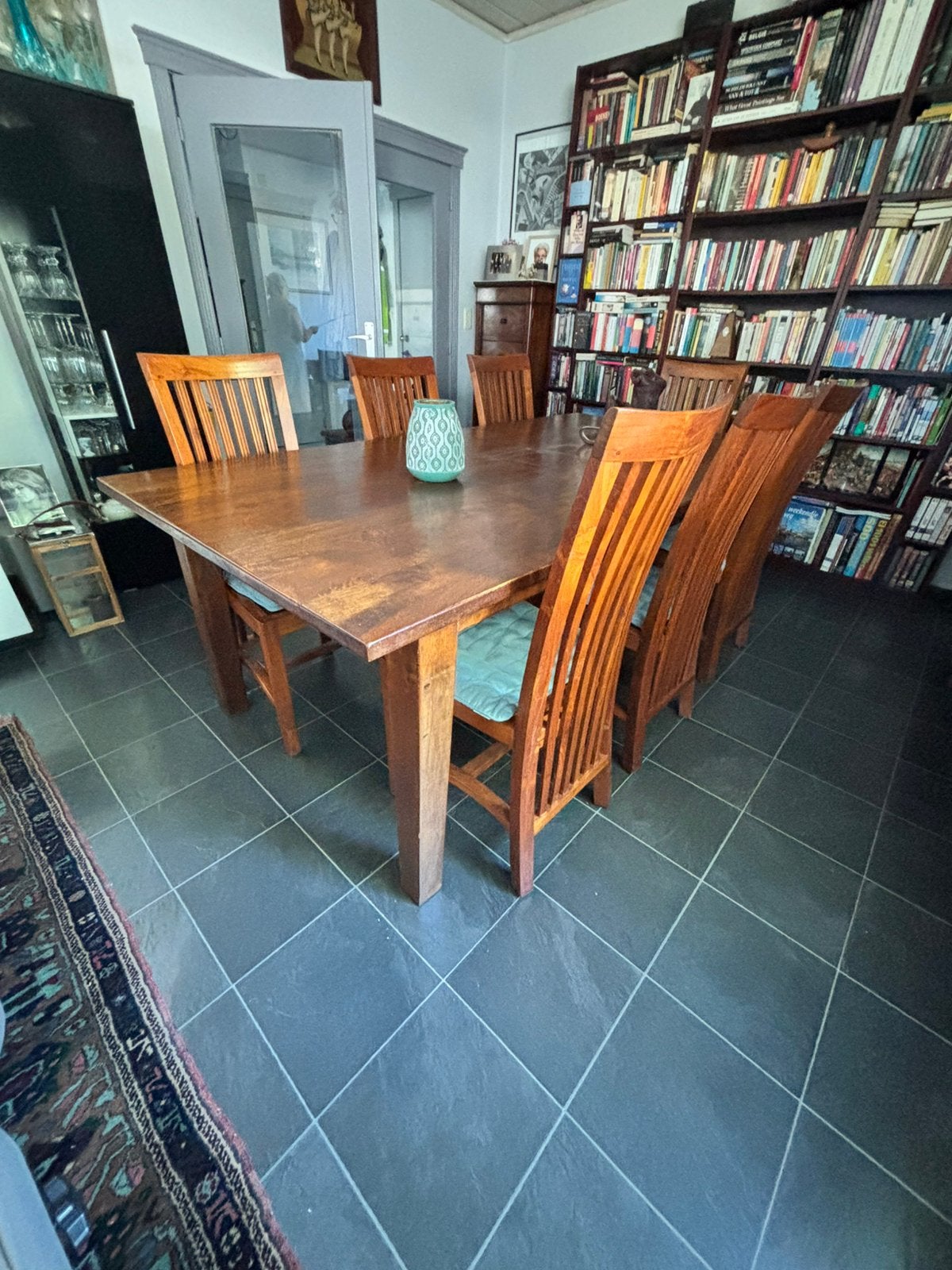 Houten eettafel, Huis en Inrichting, Tafels | Eettafels, Ophalen, Zo goed als nieuw