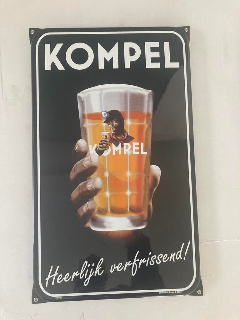 Emaille kompel bord nieuw, Ophalen, Nieuw, Reclamebord