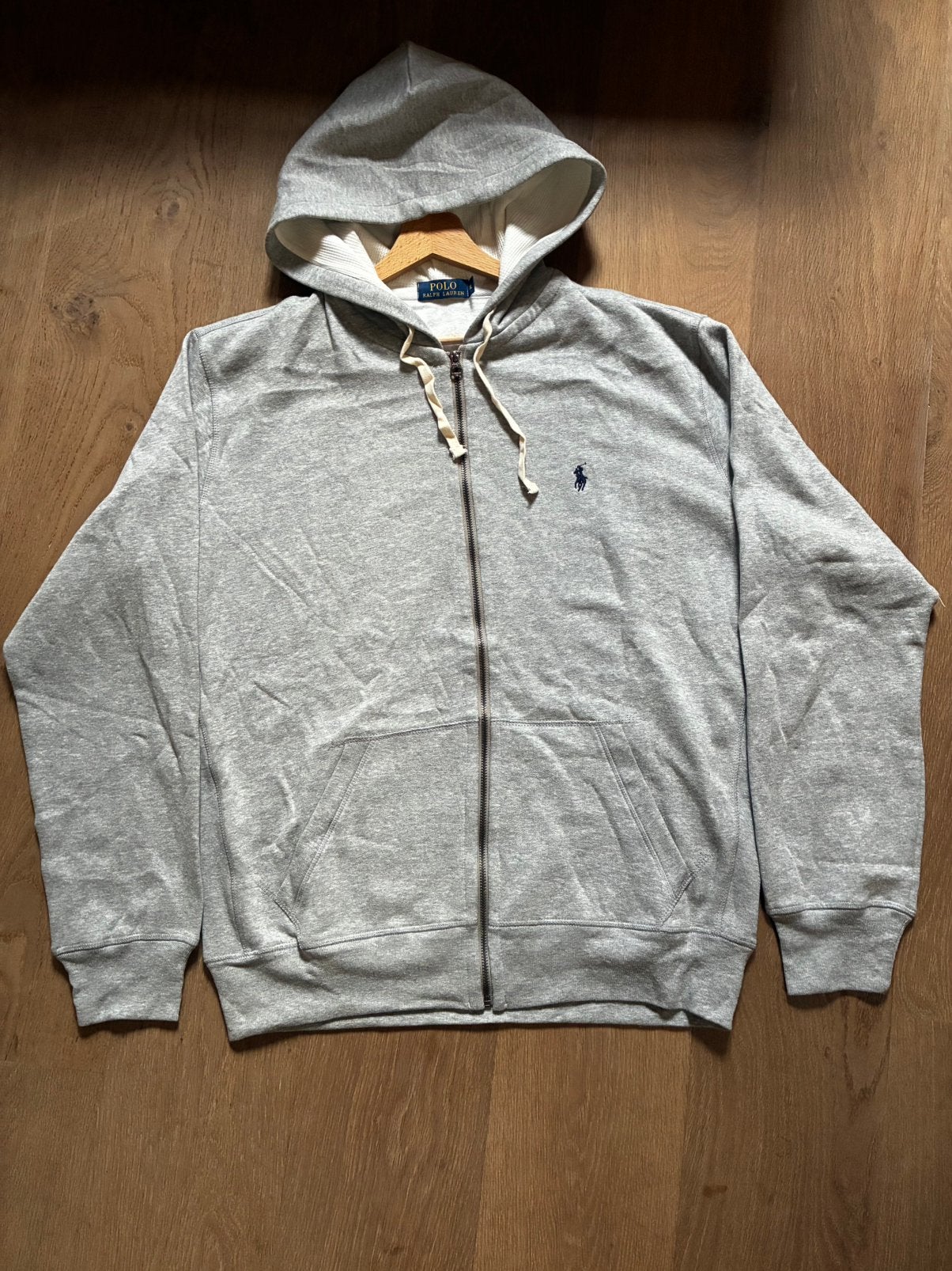 Ralph Lauren hoodie met rits, Ophalen of Verzenden, Zo goed als nieuw, Maat 56/58 (XL), Grijs