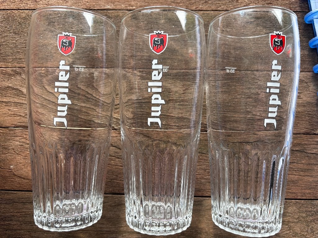 Jupiler - 33 cl - côtelé, Collections, Enlèvement ou Envoi, Utilisé, Verre ou Verres, Jupiler