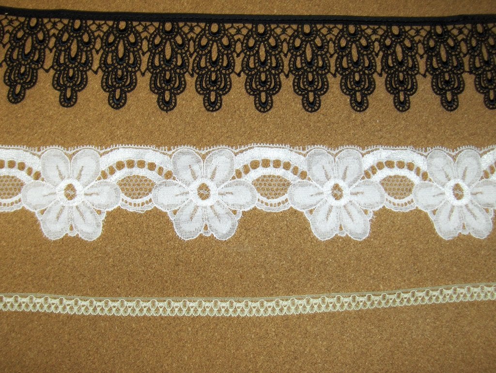 4m40 de guipure noir x 6 cm + dentelle rose et écru, Enlèvement ou Envoi, Neuf, Dentelle