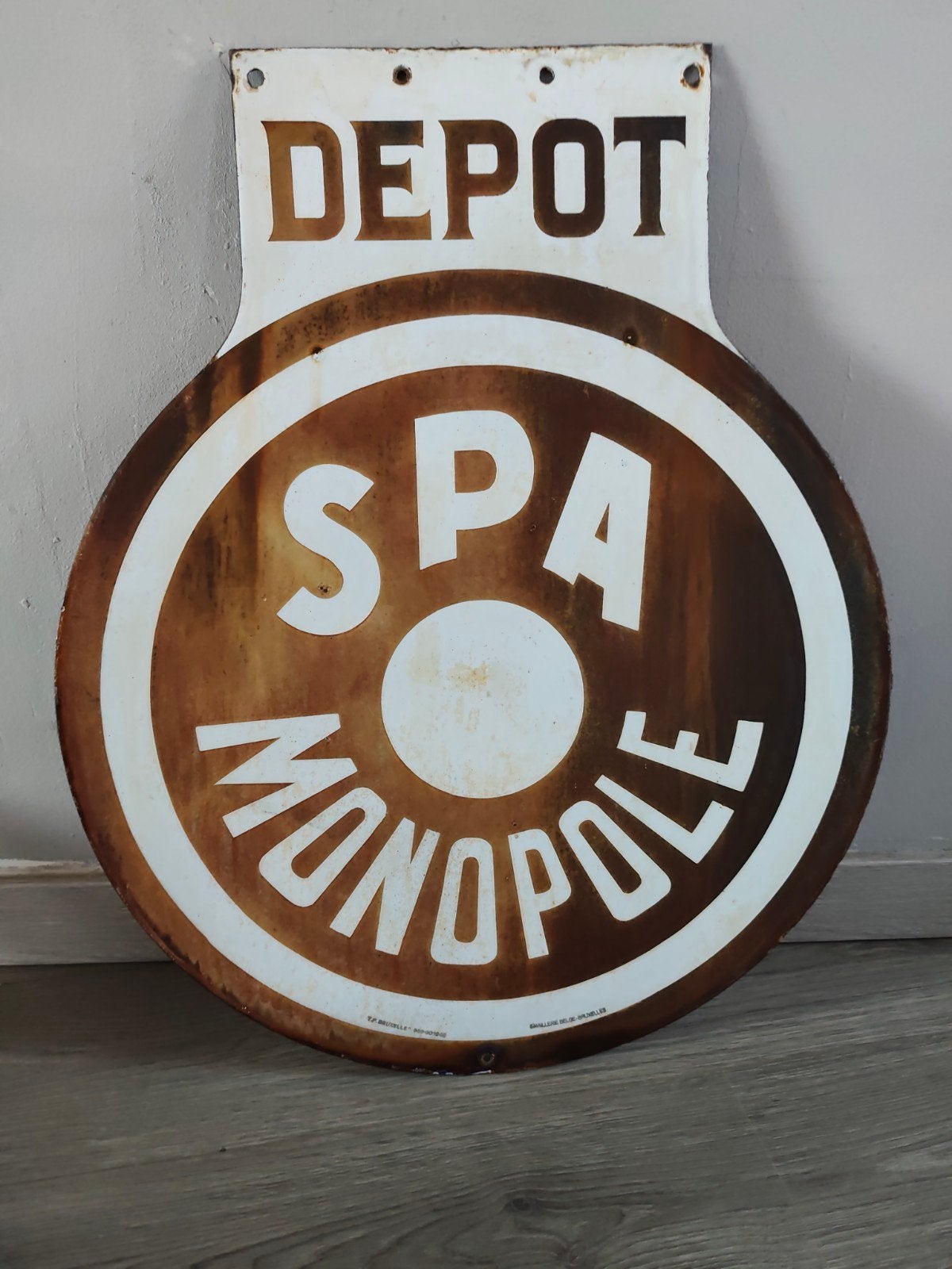 Plaque émaillée Spa monopole, Antiquités & Art
