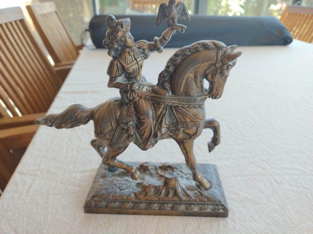 koperen beeld ruiter te paard, Antiek en Kunst, Kunst | Beelden en Houtsnijwerken, Ophalen, Overige materialen, Beeld