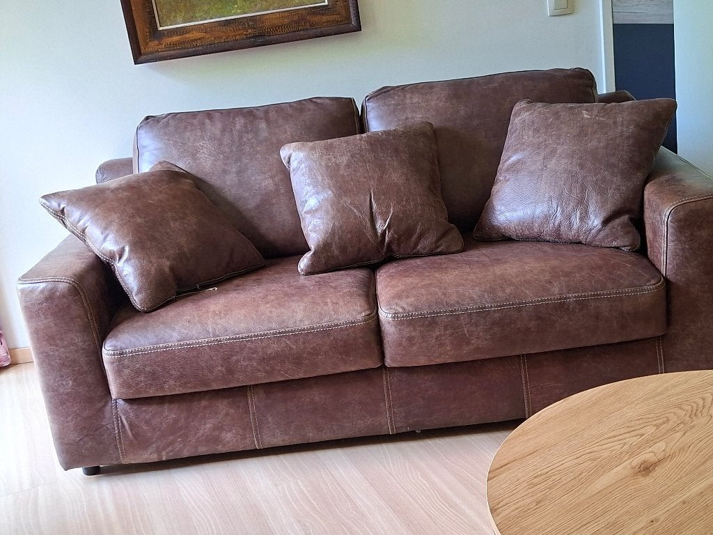 Mooie lederen sofa zo goed als nieuw, Ophalen, 100 tot 125 cm, 150 tot 200 cm, Leer