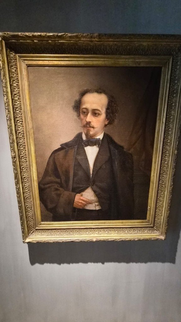 antiek olieverf op doek monogram en datum 1859, Antiek en Kunst, Ophalen, Olieverf, Doek