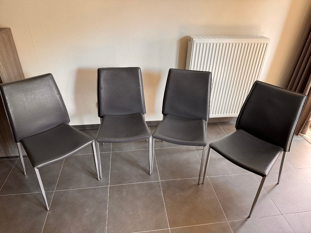 Stoelen, Huis en Inrichting, Ophalen, Gebruikt, Grijs, Vier