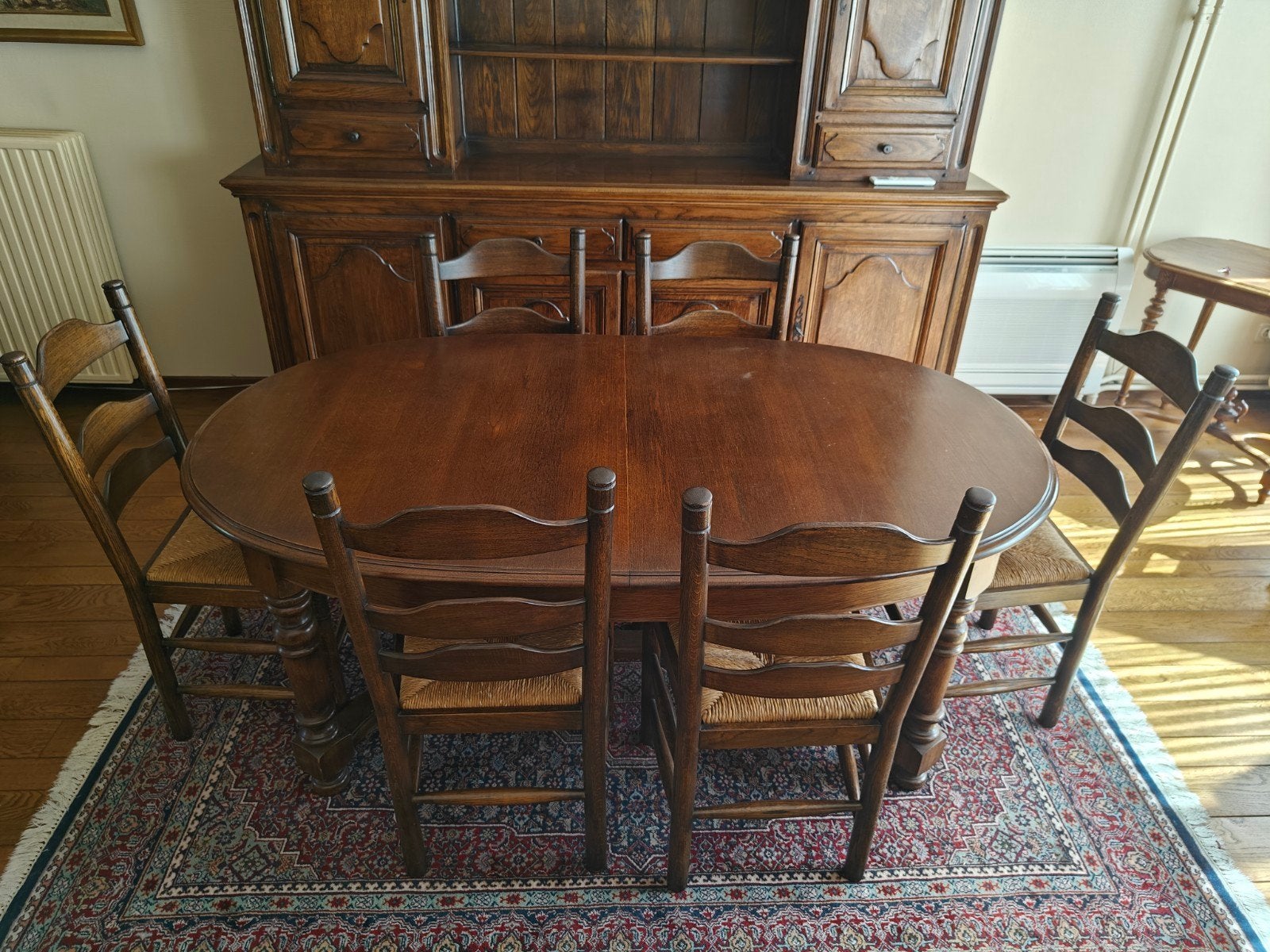 Eetkamer massief Franse Eik 1985 - Factuur aanwezig, Huis en Inrichting, Ophalen