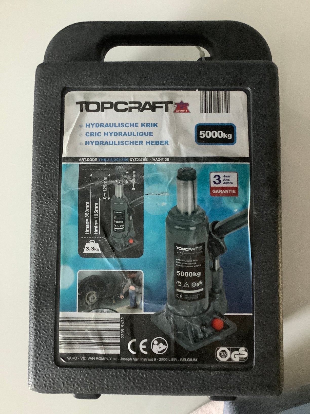 TOPCRAFT hydraulische krik - 5000kg - 2 stuks, Ophalen of Verzenden, Nieuw, Hydraulisch, Potkrik