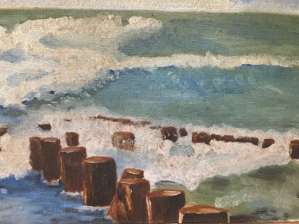 Marine gesigneerd Kindermans: de pier in Knokke-aan-zee, Antiek en Kunst, Ophalen