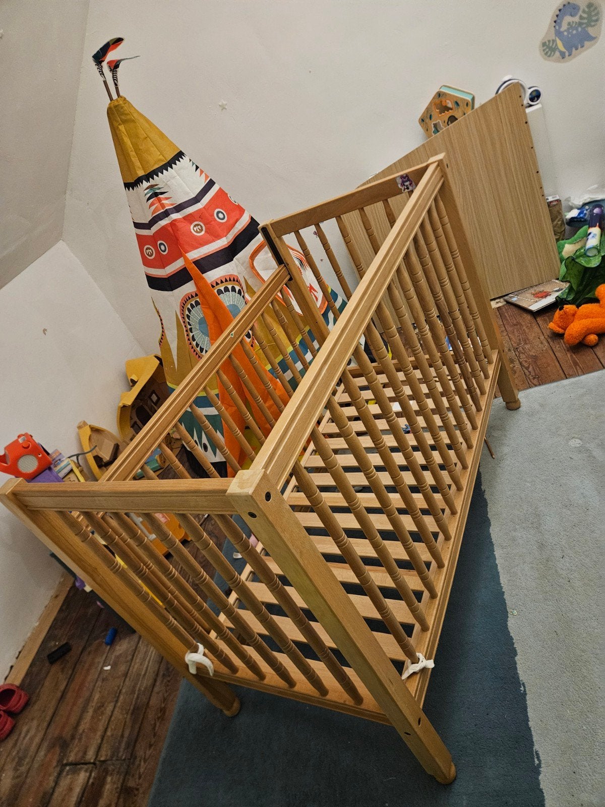 Ikea kinderenbed 60120 cm, Kinderen en Baby's, Ophalen, Gebruikt, In hoogte verstelbaar