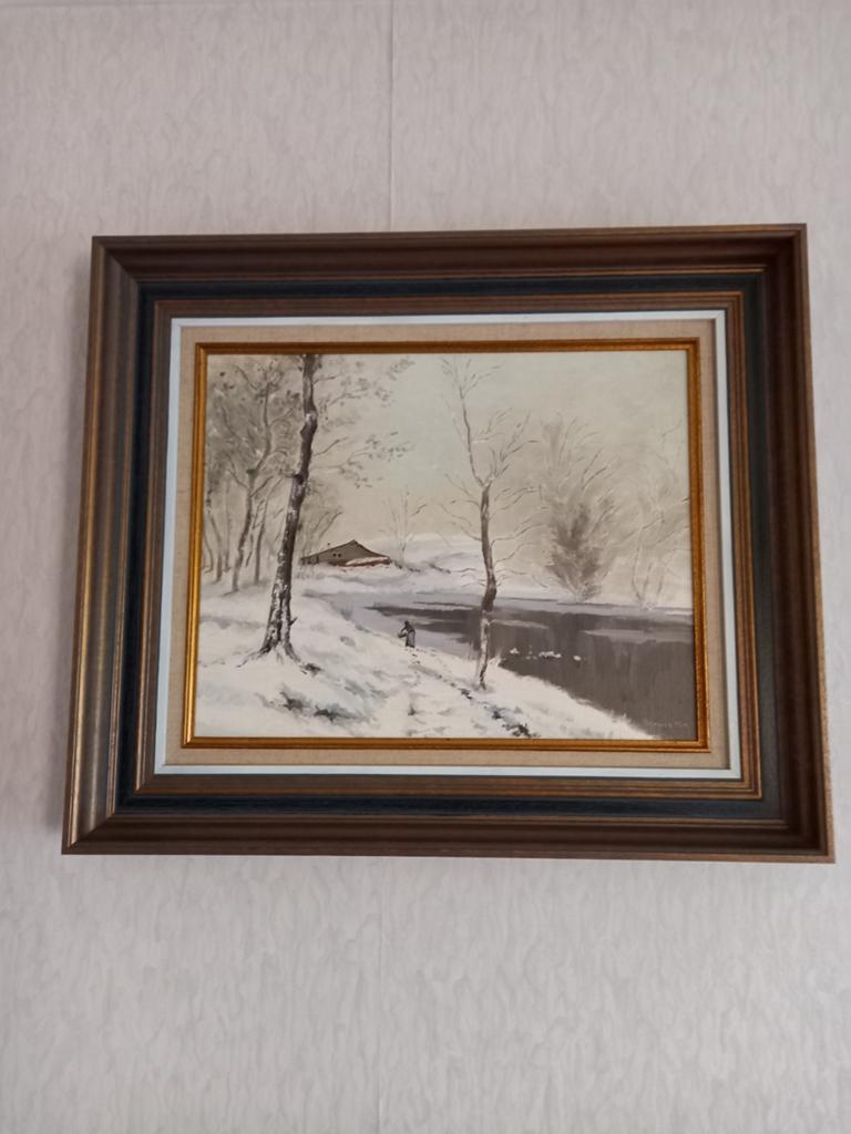 Schilderij winterlandschap, Ophalen