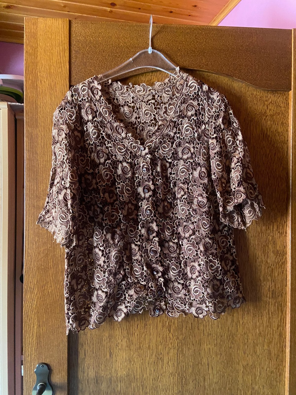 Kanten bloesje maat m, Kleding | Dames, Blouses en Tunieken, Ophalen of Verzenden, Zo goed als nieuw, Maat 38/40 (M)