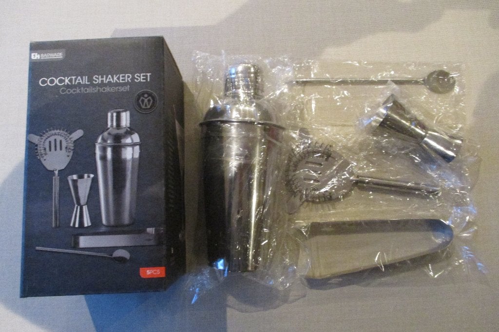 5-delige cocktail / mocktail shaker set, Collections, Verres & Petits Verres, Enlèvement