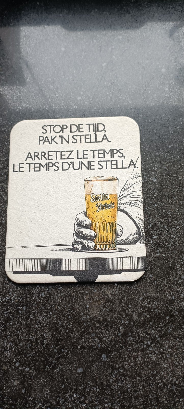 Oud bierviltje pak ne Stella, Verzamelen, Biermerken, Ophalen of Verzenden