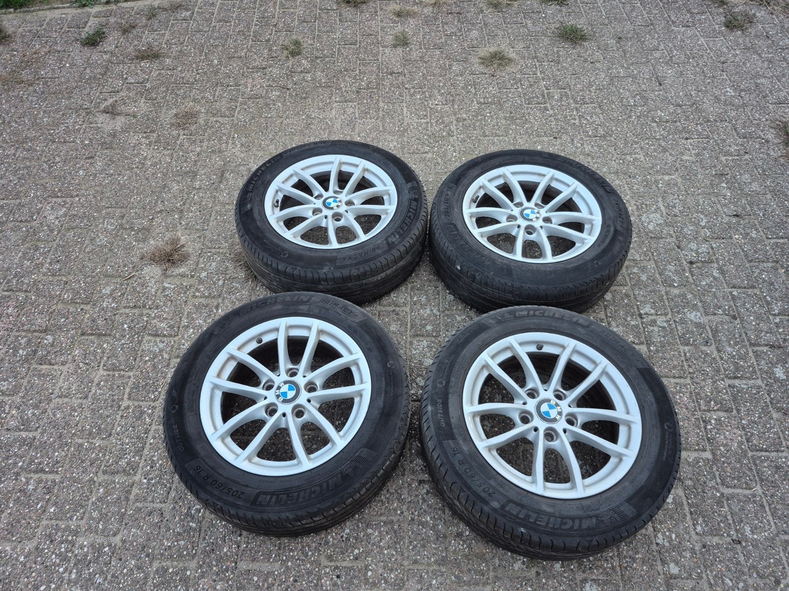 bmw 16 inch wielen met Michelin banden en bandensensoren, Ophalen, Gebruikt, BMW