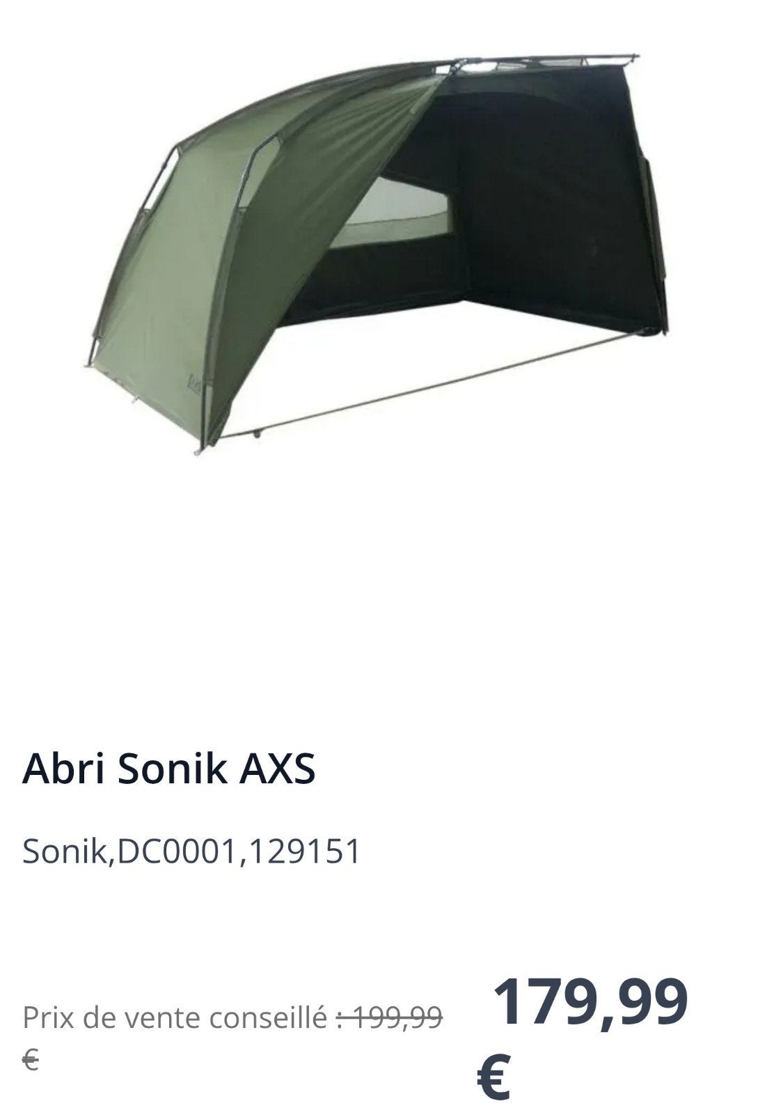 Abri Sonik axs shelter nouveau, Watersport en Boten, Nieuw