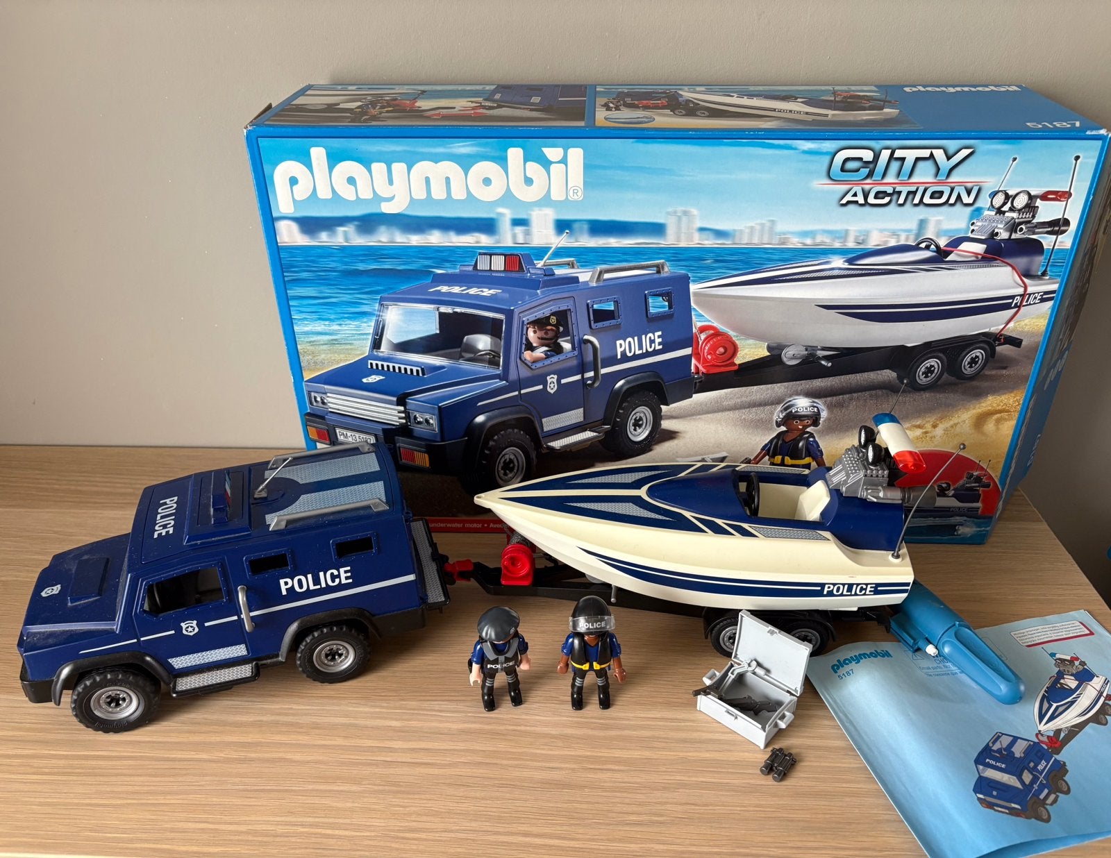 Politietruck met speedboot 5187, Kinderen en Baby's, Ophalen of Verzenden